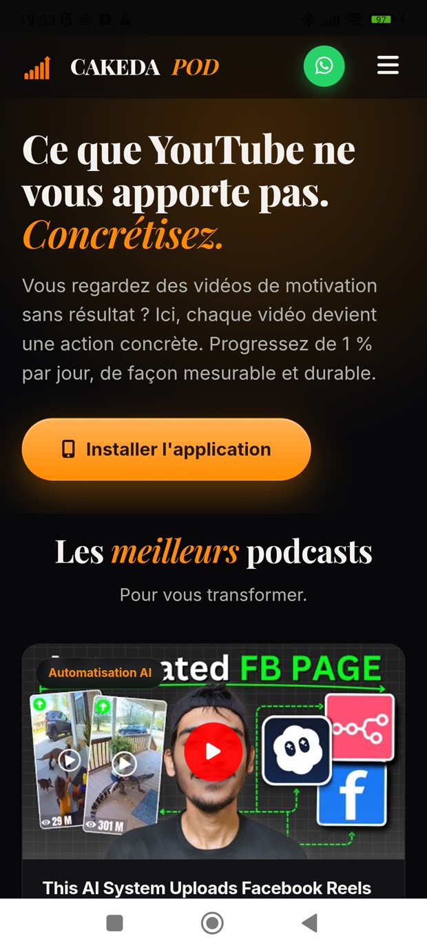 Page d'accueil CAKEDA POD