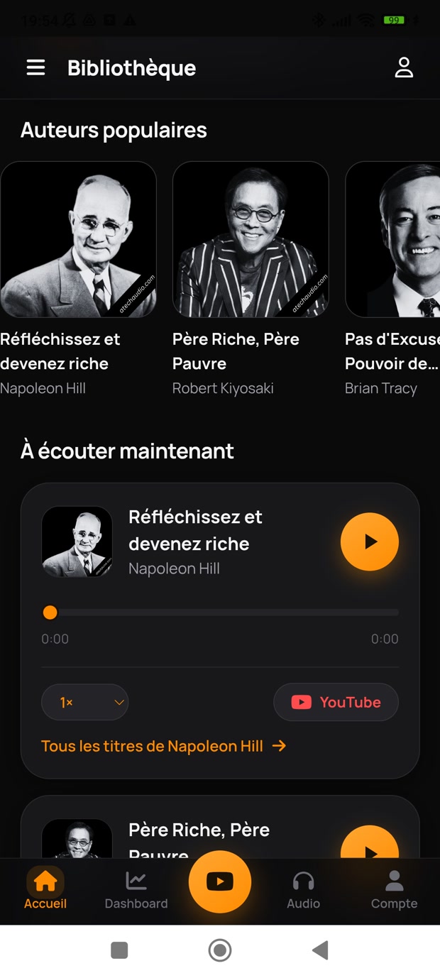 Lecteur audio et auteurs